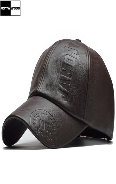 

northwood new winter cap pu leather baseball cap men snapback hat casquette gorras para hombre mens trucker cap7996967, Black;white