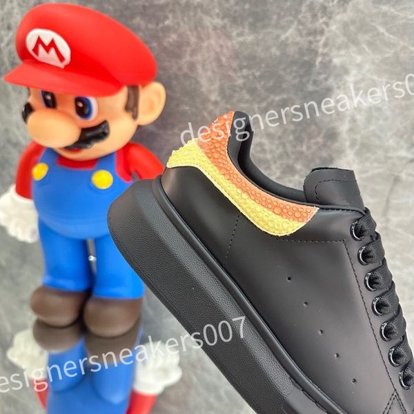 

2023 new luxury sneakers casual alexander shoe tread slick chaussures high triple royal pale lace up sneaker men platform womens trainers xs, Black