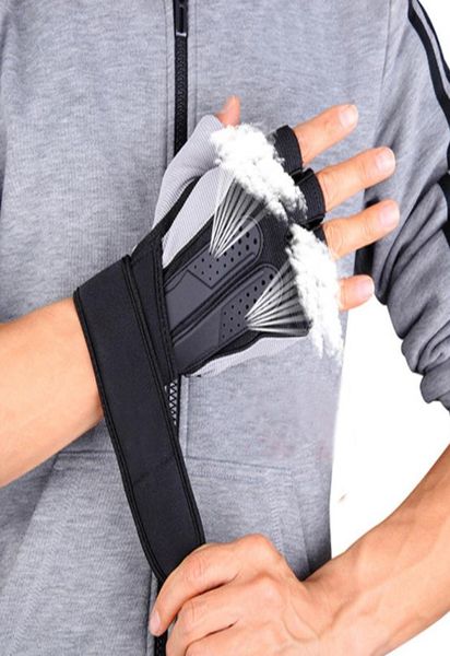 

tactical sports fitness weight lifting gym gloves training fitness bodybuilding workout wrist wrap exercise glove for men women2404785, Black