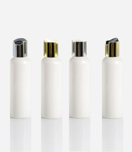 

50pcs 100ml white empty plastic shampoo bottles with caps diy lotion pet bottle with gold disc lidwhite cosmetic packaging5034483