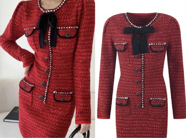 

women with bows contrasting knitted mini dress self-portrait, Black;gray