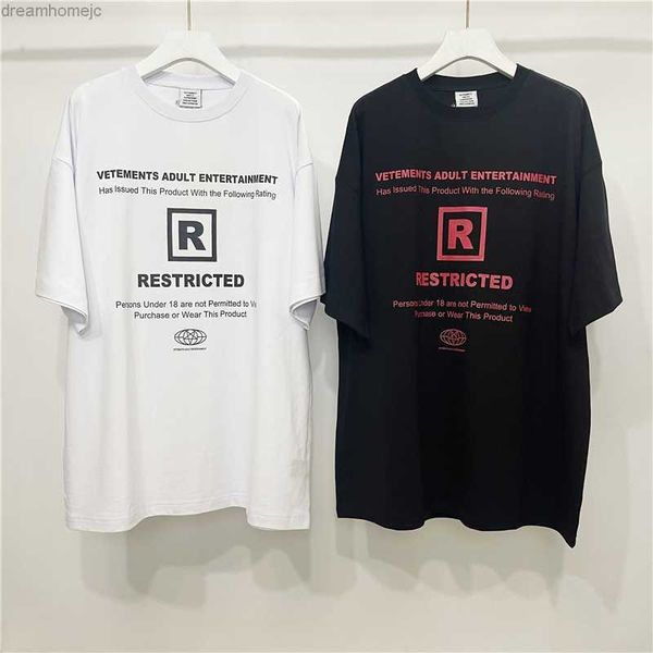 

vetements restricted t shirt men women t-shirt vetements oversized vintage vtm short sleeve, White;black