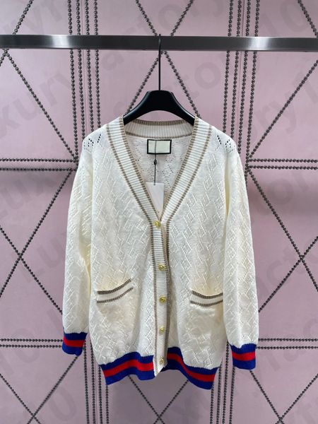 

women's v-neck gold stripe knitted casual sweater button long sleeve ladies sweater cardigan, Gray;blue