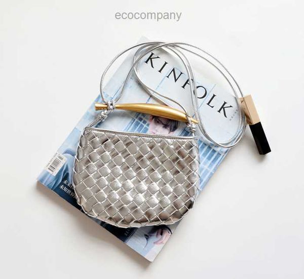 

summer 2023 designer woven sardine spring bag handbag new cowhide niche design metal mini c2w9