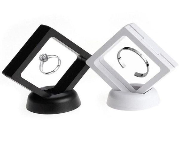 

suspended floating display case jewellery coins gems holder stand box floating display case black white color kka64684072554