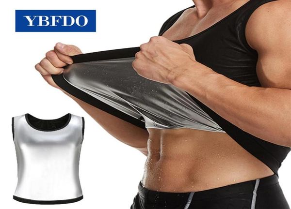 

running jerseys ybfdo men silver ion coating thermo sweat sauna vest body shapers waist trainer slimming shapewear tank effec4663987, Black;blue
