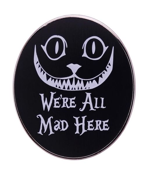 

alice in wonderland chesire cat we039re all mad here pin button badge6106998, Blue