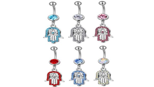 

d0754 hand belly navel button ring mix colors012345678402610, Silver