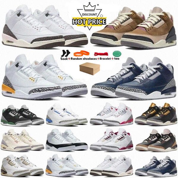 

designer new jumpman 3s mens basketball shoes red black cement lucky green dark iris jumpman 3 men trainers sports sneakers with box
