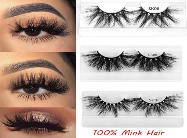 

new style 3d 25mm 100 mink hair false eyelashes dramtic long wispies fluffy handmade full strips lash extension makeup tools7000050