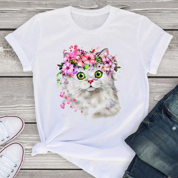 

women sweet short sleeve cartoon animal dog paw_ yyt, White