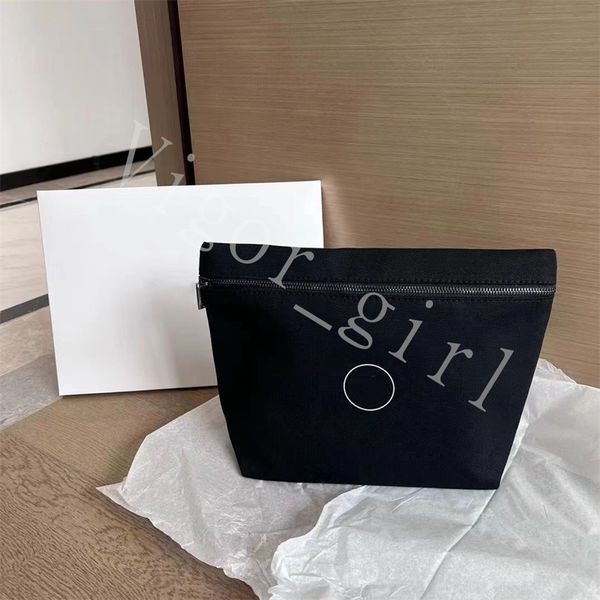 

brand cosmetic bags for girl makeup wash bag cloth zipper case black color big capacity message bags handbag with outside box good quality d