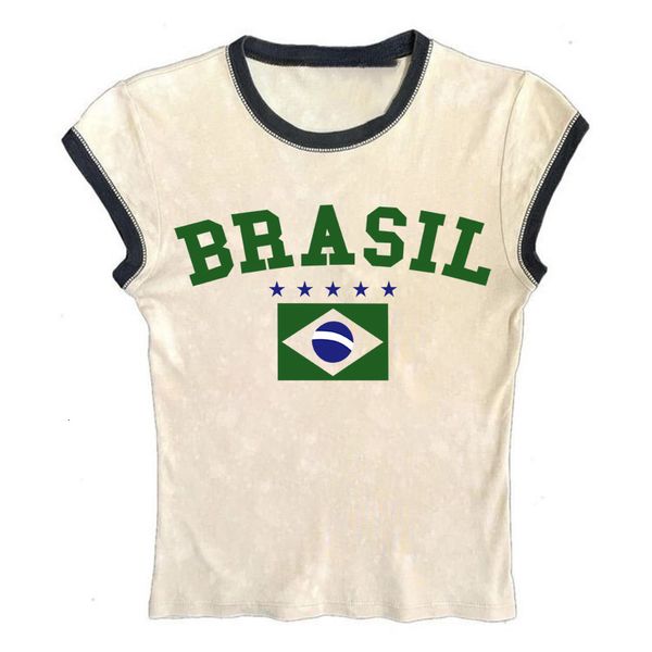 

women s t shirt womens summer vintage street harajuku letter fashion gothic short sleeve cropped female y2k clothes baby tee 230720, White