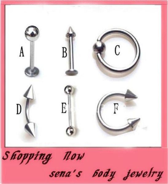 

body jewelry piercings stainless steel rhinestone belly rings tongue lip piercing mix lots5795538, Black