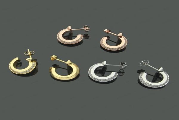 

cshaped circle stud 18k goldplated luxury brand designer letter heart earrings female minimalist wedding jewelry3347395, Golden;silver