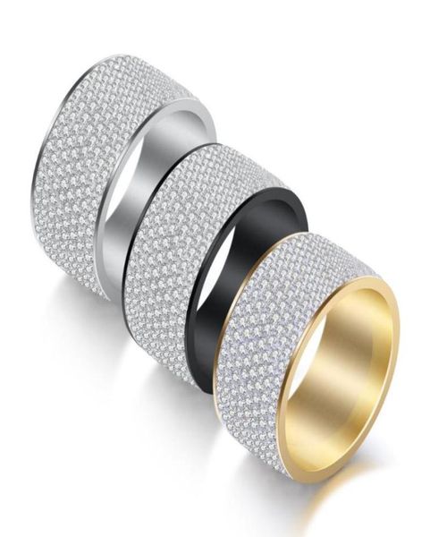 

whole 316l stainless steel crystal pave rings for birthday gift fashion jewelry women accessories ring drop wedding8302181, Slivery;golden