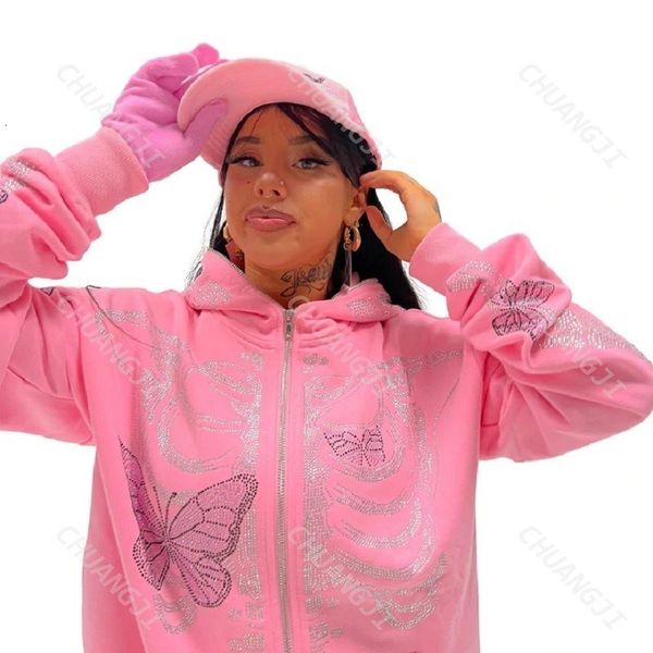 

women's hoodies sweatshirts harajuku vintage gothic clothes women oversize sweatshirts hoodies zip up hoodie butterfly s graphic aesth, Black