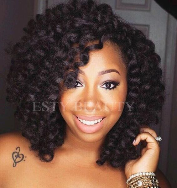 

jumpy wand curl synthetic crochet braids curly crochet hair extensions jamaican bounce crochet hair ombre hair extensio n6166269, Black