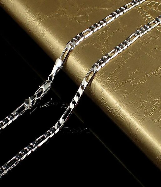 

fine 925 sterling silver necklace 4mm 1630inch classic figaro curb chain link 925silver shake chain necklace new style sn1029603523