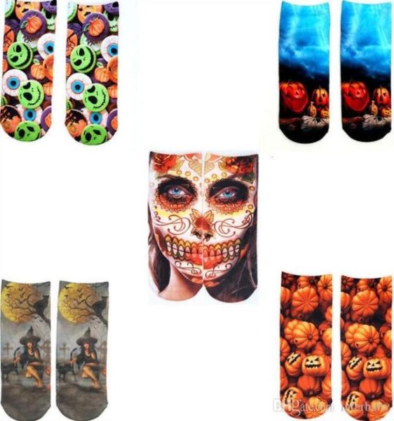 

pumpkin weird sock hallonween socks funny 3d digital print chaussette cartoon casual hosiery fashion cotton anklet 20 style9514037, Pink;yellow