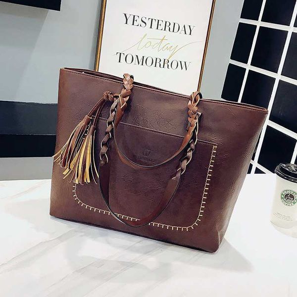

totes 2023 large capacity women bags shoulder tote bags bolsos new women messenger bags with tassel famous designers leather hand bagsstylis