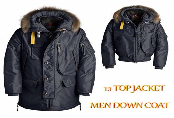 

men039s down parkas real big fur collar hooded white goose jacket winter coat men warm parka padded jackets3351131, Black