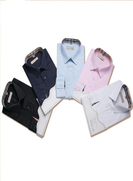 

2021 luxurys designers dress shirt menswear fashion society black men solid color business casual mens long sleeve m3xl049746097, White;black