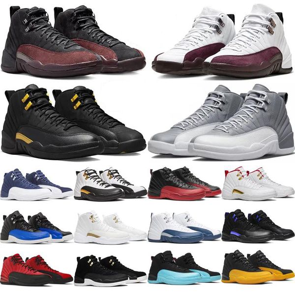

jumpman 12 12s cherry mens basketball shoes a ma maniere black white field purple brilliant orange cny taxi dark concord flu game royalty me