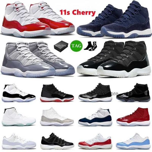 

with box with box jumpman 11 basketball shoes men women 11s cherry midnight navy cool grey 25th anniversary bred pure violet mens trainers s, Black