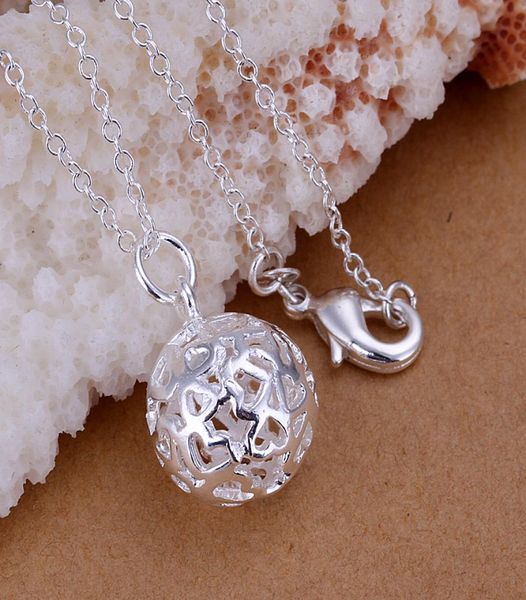 

10pcslot 925 sterling silver plated small threedimensional ball pendant lknspcp1745454355