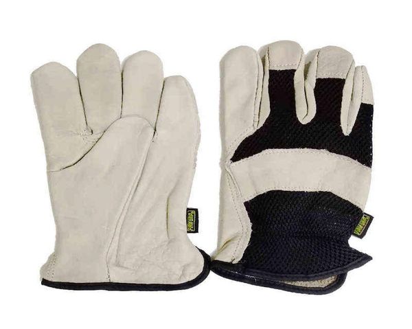 

cow skin heavy duty leather work gloves thorn proof durable and breathable waterproof gardening glove hand tool mechainc gloves2009829, Black