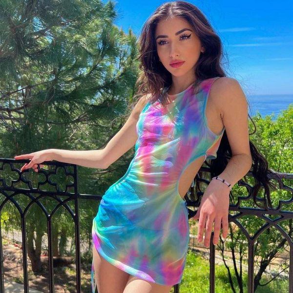 

wind summer fashion print stitching contrast color hollowed out hip dress womens clothing wholesale, Black;gray