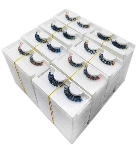 

false eyelashes natural colored lashes in bulk whole color dd curly faux mink full russian strip lash vendor pink green mix9197889