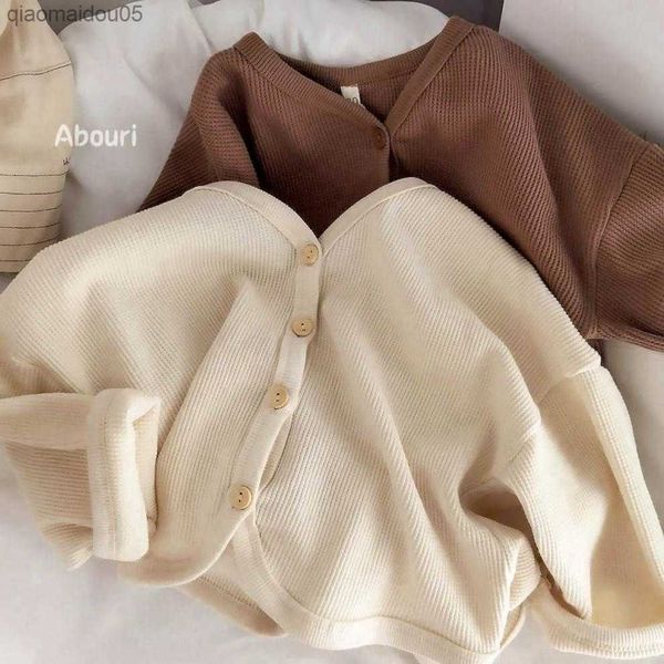 

autumn fashion baby coat boys and girls pure color cotton outing clothes children loose in wind jacket three to eight years old l230712, Blue;gray