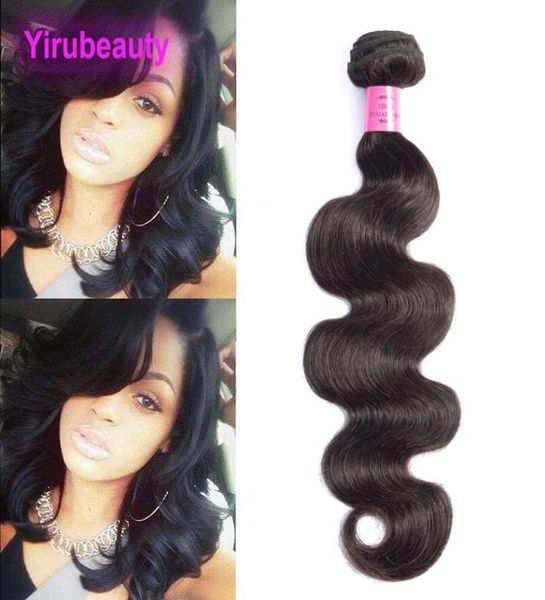 

peruvian virgin hair extensions 1 piece one lot human hair bundle body wave haiar wefts natural color whole body wave9044397, Black