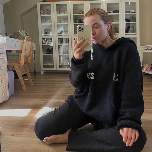 

luxury essentialhoodie designer womens es essent hoodie sweatshirts essentails hoodies for men hoody knitted knit sweaters pullover crewneck, Black