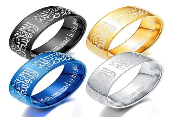 

muslim islamic jewelry halal ring lovers titanium steel ring stainless steel jewelry 4 styles 2085674, Silver