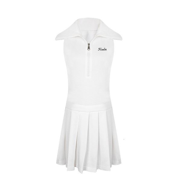 

basic casual dresses summer golf pleated women sleeveless zipper pullovers sport pickleball badminton workout athletic 230719, Black;gray