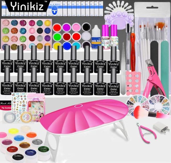 

whole new nail set makeup brush 6w uv lamp dryer nail gel polish soak off uv manicure products gel nail polish kit1319832, Red;pink