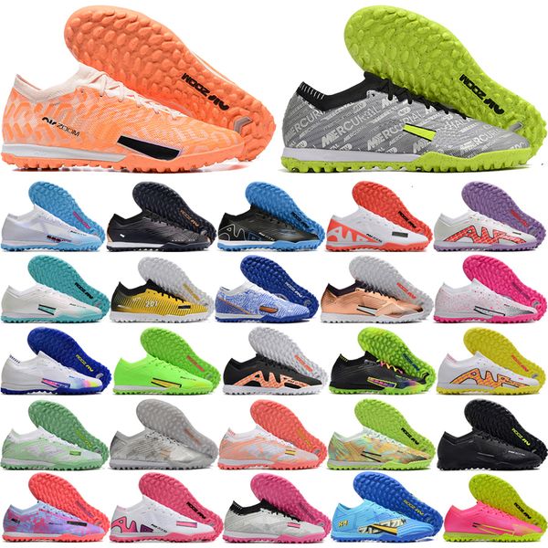 

send with bag quality soccer boots zoom vapores 15 elite tf turf low version football cleats mens mbappe ronaldo cr7 soft leather lithe trai, Black
