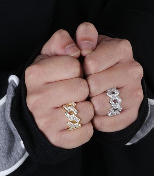 

iced out full diamond 18k gold plated mens ring hip hop jewelry1012340, Silver