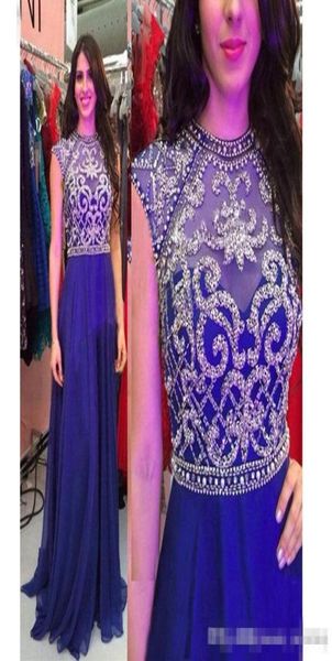 

new arrival real high neck emerald green prom dress 2019 cap sleeve beaded chiffon long elegant prom dresses3923986, Black