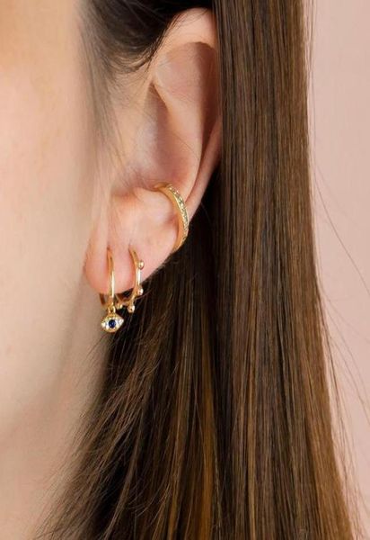 

hoop huggie fashion 925 sterling minimal white cz stone lighting earrings for women small classic lucky earr jewelry5232126, Golden;silver