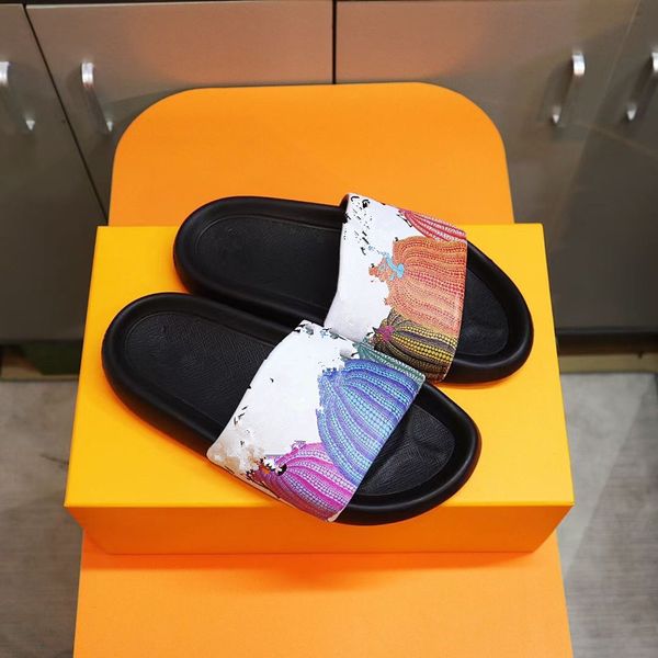 

sandals luxury slippers women slides flat flip flops slide beach sandal slipper shoes designer orange 0718, Black