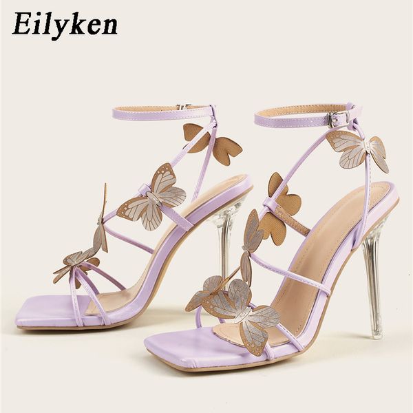 

sandals eilyken crystal high heels sandals women summer party prom dress buckles purple pumps stripper female shoes size 41 230719, Black