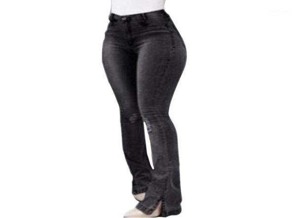 

women039s jeans calofe 2021 trendy denim flare pants for women retro ripped wide leg trousers lady casual bellbottoms long1060732, Blue