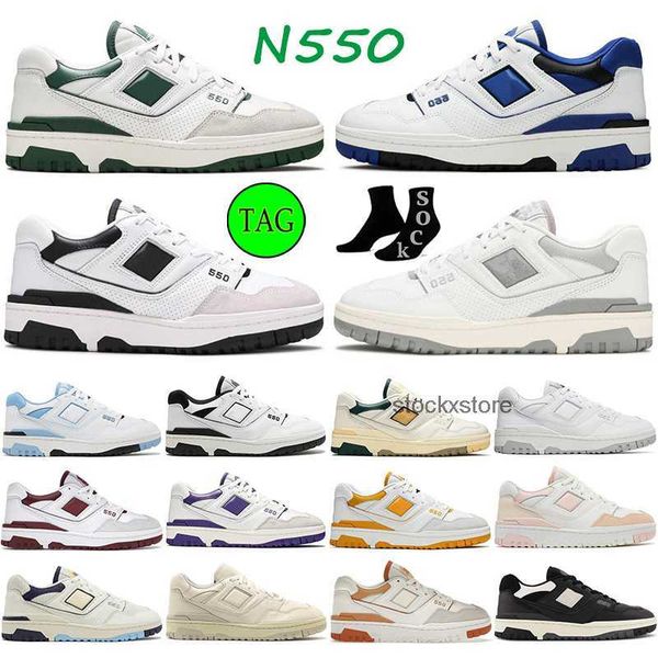 

new 2023 nb running shoes n550 550s rich paul natural green white green oreo cream black silver unc sea salt burgundy auralee bb550 550 desi