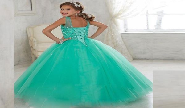 

new 2019 little girls pageant dresses princess tulle sheer jewel crystal beading white coral kids flower girls dress birthday gown5518119, White;blue