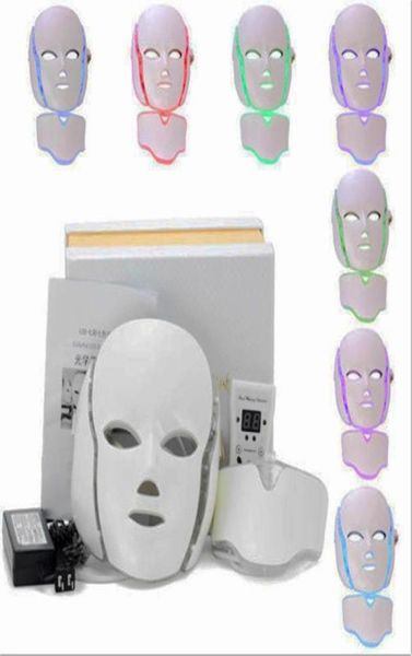 

7 colors pdt led light therapy face neck mask antiaging device rejuvenation wrinkles treatment massager relaxation7756329