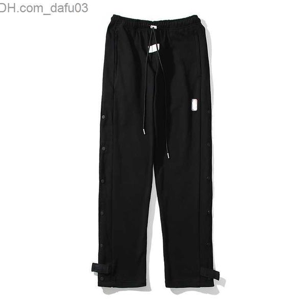 

men's pants mens pants high street hip hop pants side button sweatpants casual sports trousers streetwear z230720, Black